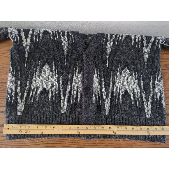 UNIFORM CODE black white Men's long sleeve Abstract Vintage 1990s‎ Cardigan XL - Picture 9 of 15